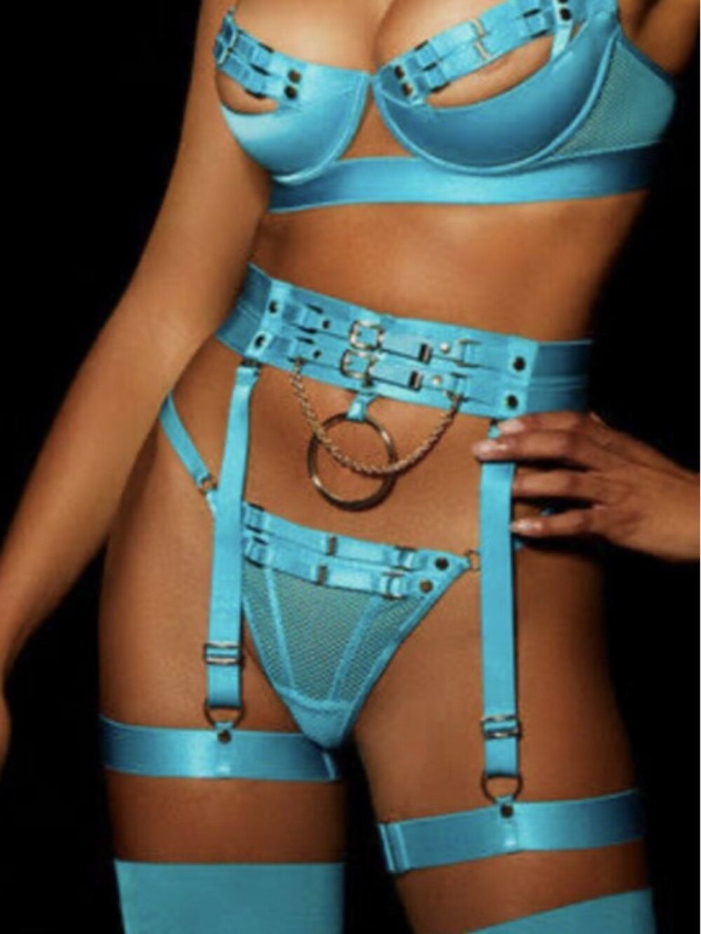 New Honey Birdette Jasmin Turquoise Thong Turquoise Strappy size XS ok for S